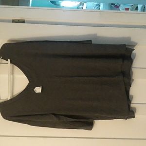 Maurices three quarter sleeve gray V neck and back shirt